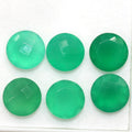 Lot de 6 pierres d'onix vert facettées rondes de 10 mm. - Pierres précieuses de qualité supérieure, vente en gros.