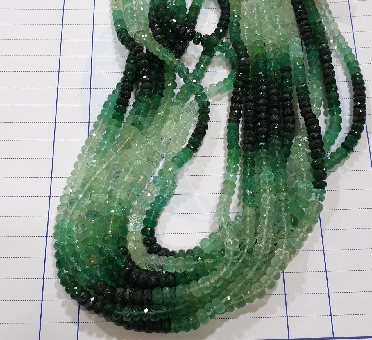 Perles rondelles à facettes St Emerald 15" 5x3mm.-Rig 40cm.