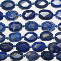 16" St Lapis Lazuli Faceted Octagonal Beads 18x13mm.-Strand 40cm.