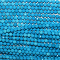 16" Cuentas Redondas Facetadas Turquesa St 3mm.-Hilo. 40cm.