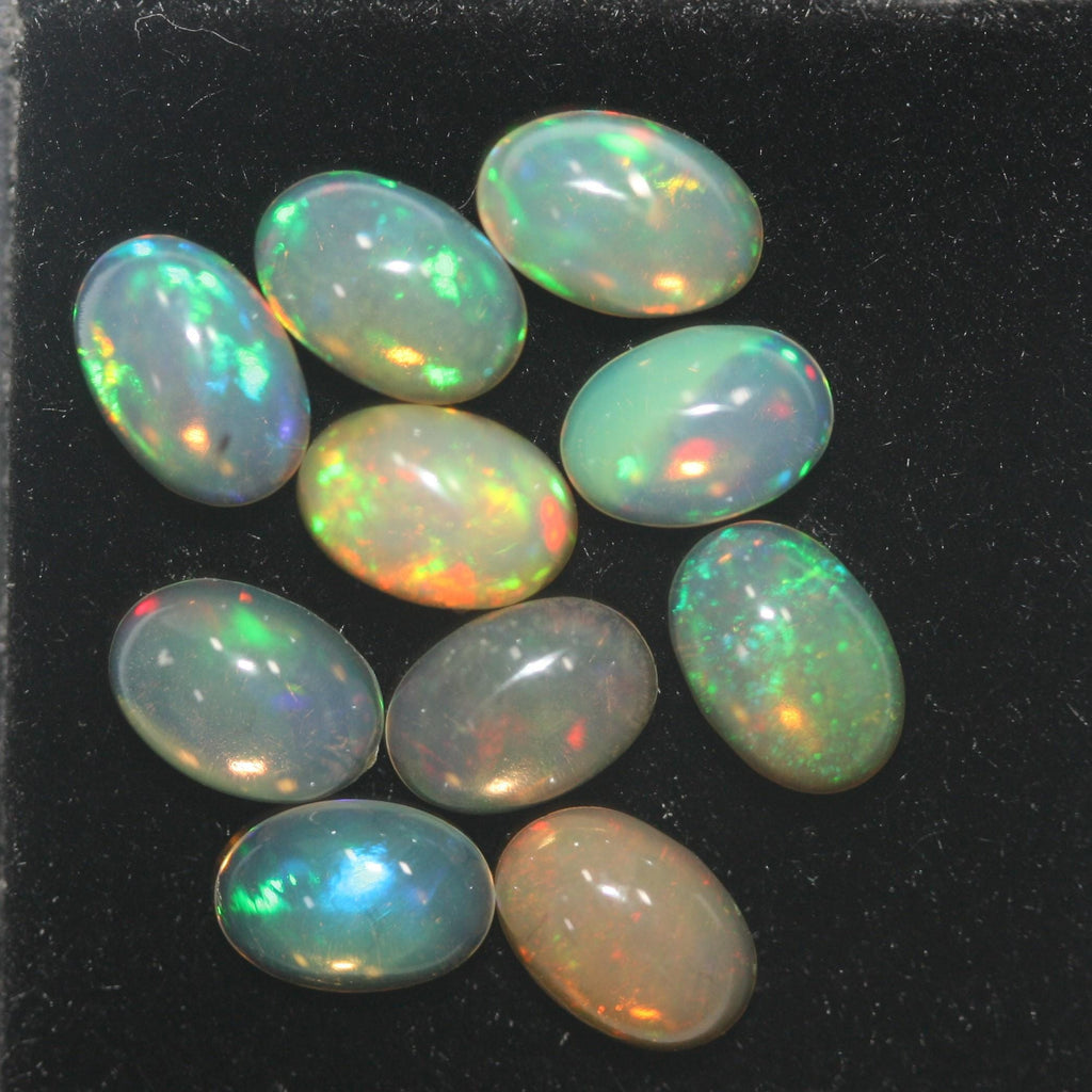 Wello Ethiopian Opal Lot Oval Cabochon 6x4mm. (10pcs)  -Gemstone Parcels-Loose Stones Wholesale Price