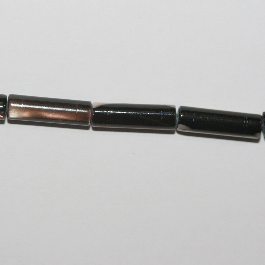 Perles cylindriques lisses en nacre marron, 13 x 4 mm, 15 pouces (38 cm) - Longueur du fil : 39 cm