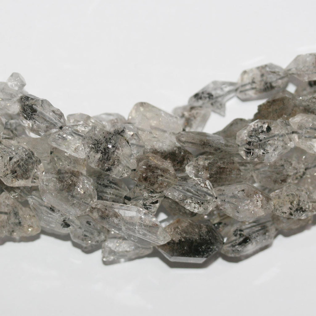 13" St Herkimer Quartz Faceted Nugget Beads 13x7mm.-Approx.-Strand 33cm