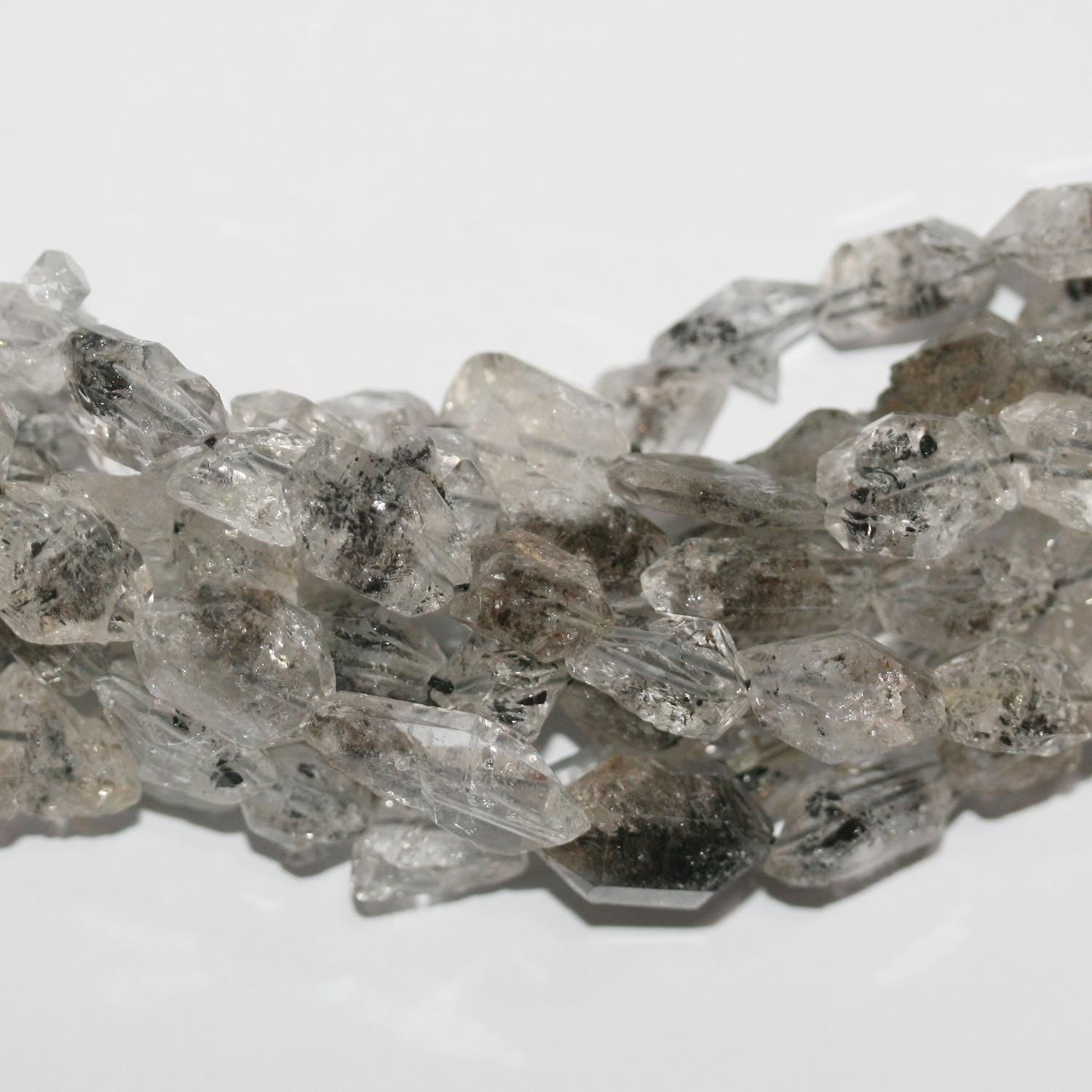 13" St Herkimer Quartz Faceted Nugget Beads 13x7mm.-Approx.-Strand 33cm