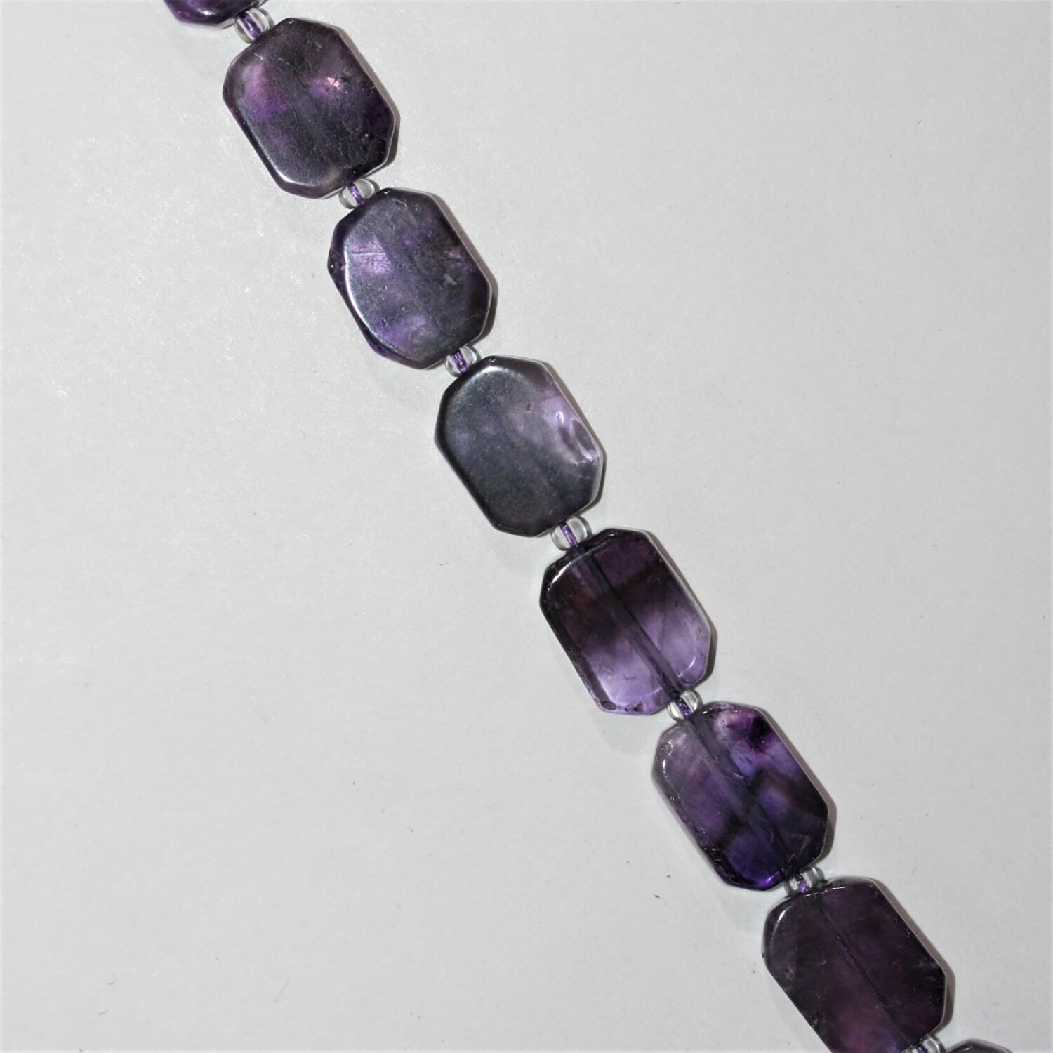 Cuentas ovaladas lisas de amatista de 40 cm (16"), 17 x 12 mm (aprox. - Hilo de 40 cm)