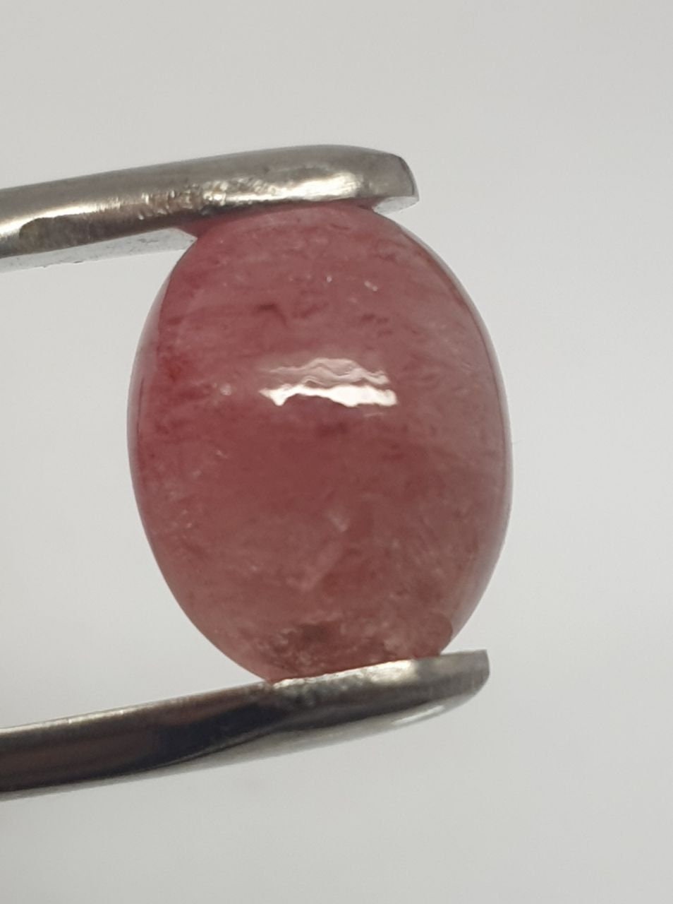 Tourmaline rose ovale en cabochon de 8,16 ct (13,6 x 10,5 mm) - Pierre précieuse naturelle non traitée - Couleur rare