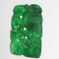 Hermoso y enorme colgante de jade verde tallado a mano, grande y pesado, de 68 x 40 mm. Piedras preciosas. Joyería DIY.