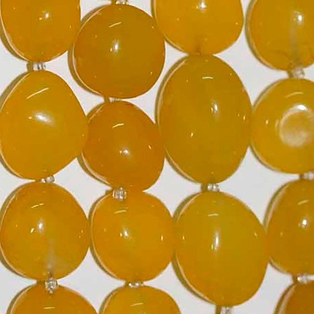 Cuentas de calcedonia amarilla lisa de 40 cm (16"), 20 x 18 mm (aprox. - Hilo de 40 cm)