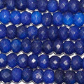 Perles rondelles à facettes en jade bleu St, 12 x 8 mm, 40 cm (16 pouces) - Fil de 40 cm (40 pouces)