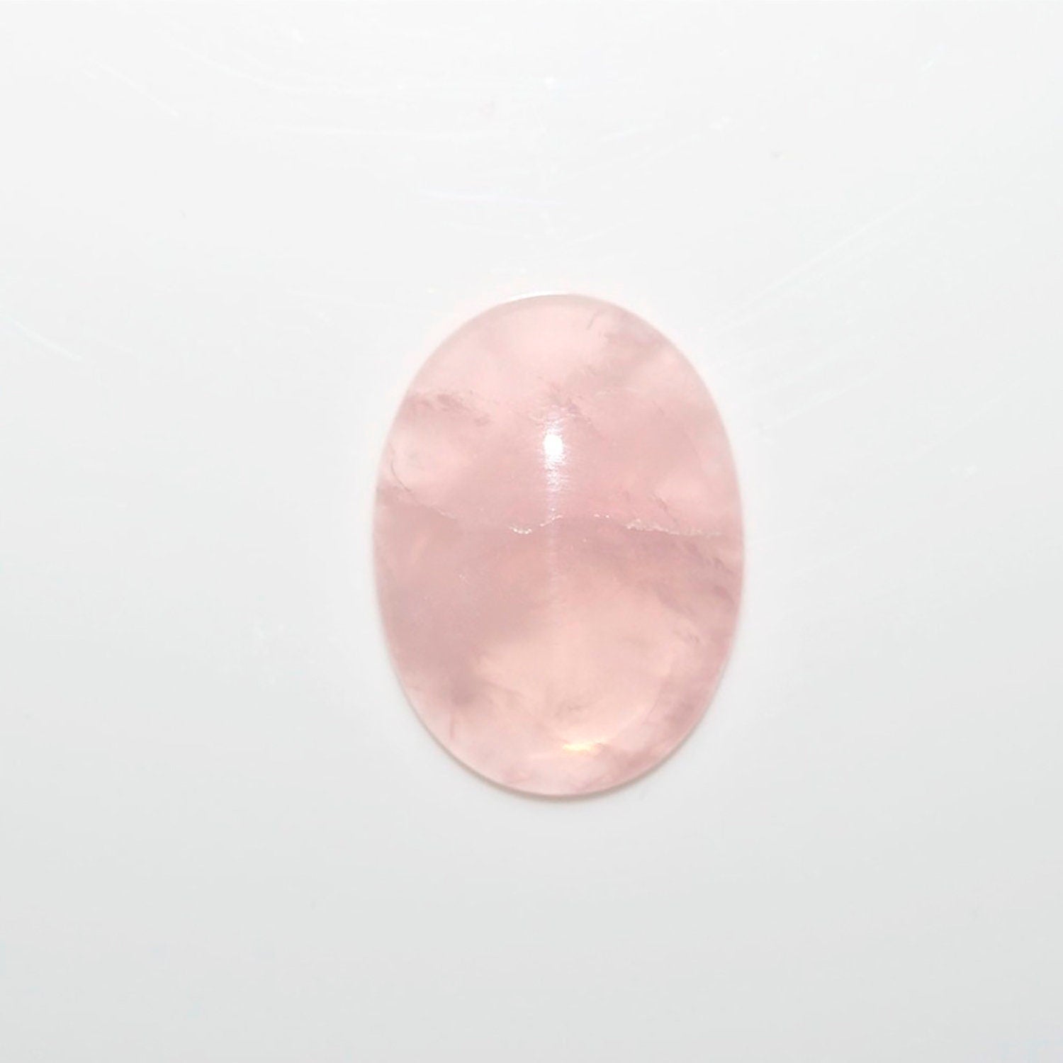 Lote de 4 cabujones ovalados de cuarzo rosa de 23 x 18 mm (4 piezas)
