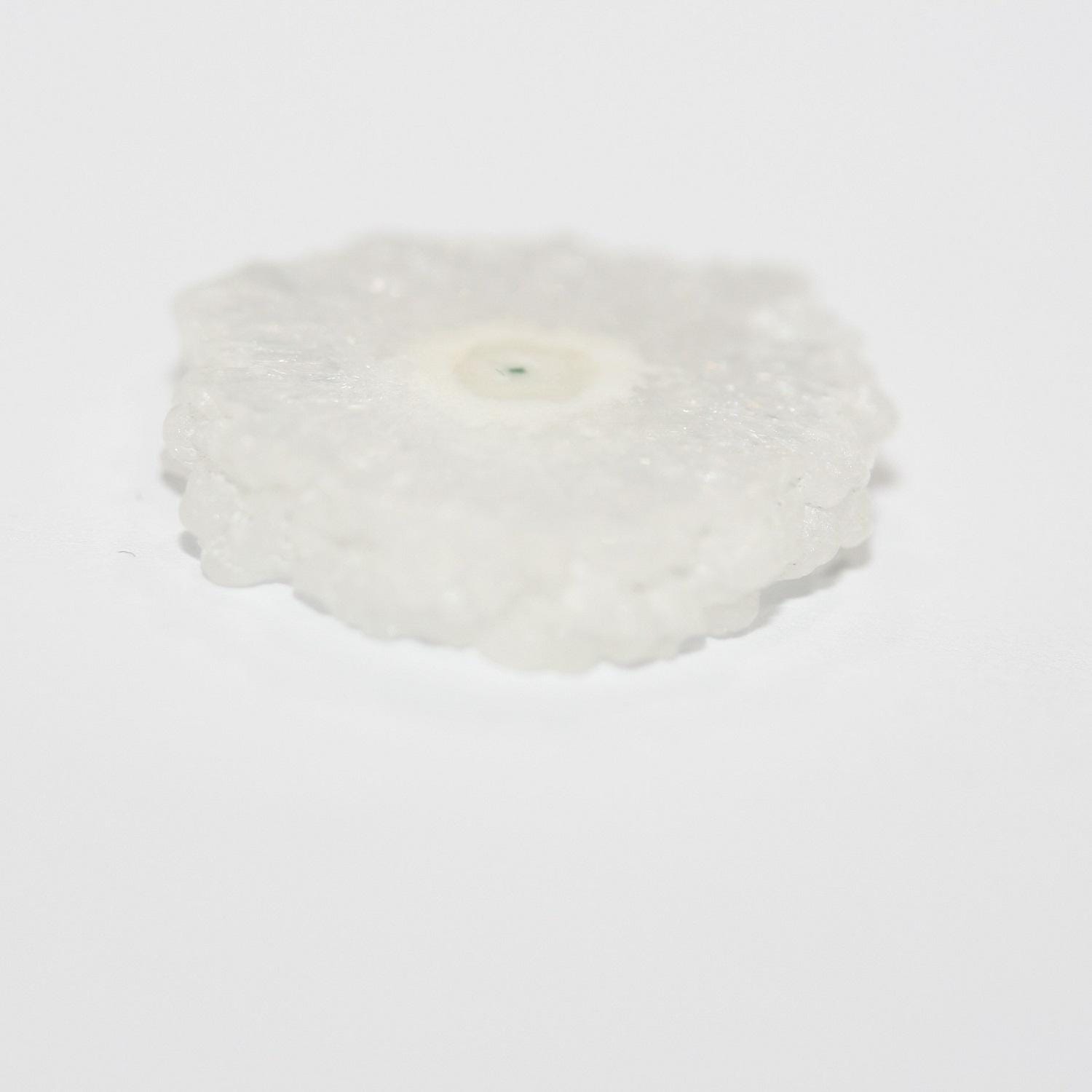 Lote de 4 cabujones redondos planos irregulares de cuarzo solar de 18-19 mm. (4 piezas)