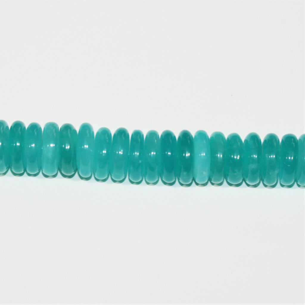 Perles rondelles lisses en amazonite St de 15 pouces (14 x 4 mm). Longueur approximative du fil : 39 cm.