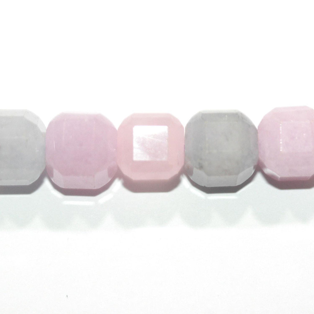 Cuentas de cuarzo rosa y aguamarina facetadas de 16" de 9 a 10 mm - Hilo de 40 cm.