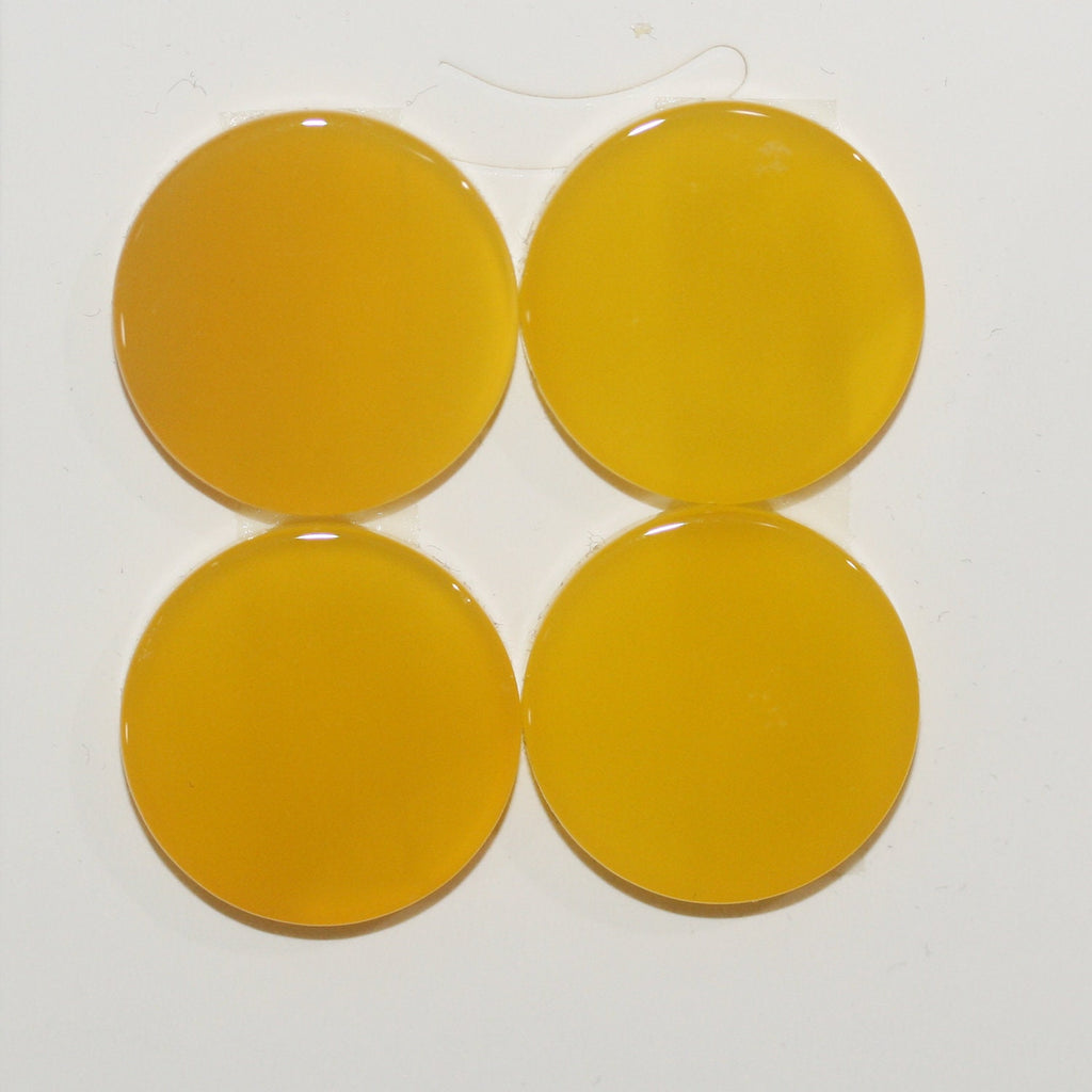 Lote de 4 cabujones redondos de ágata amarilla de disco plano de 20 x 4 mm. (4 piezas)