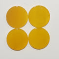 Lote de 4 cabujones redondos de ágata amarilla de disco plano de 20 x 4 mm. (4 piezas)