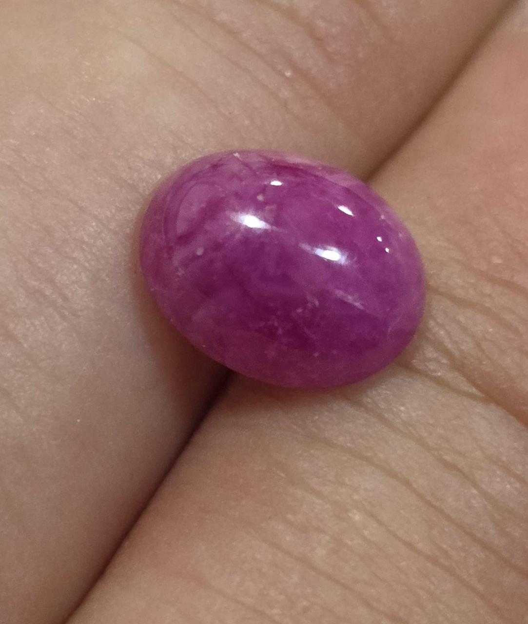 Pink Sapphire Round Cabochon 3.87 ct 10x8mm - Natural  Sapphire