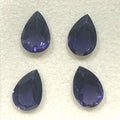 Lot de 4 iolites facettées en forme de goutte 10x7mm. (4 pièces).