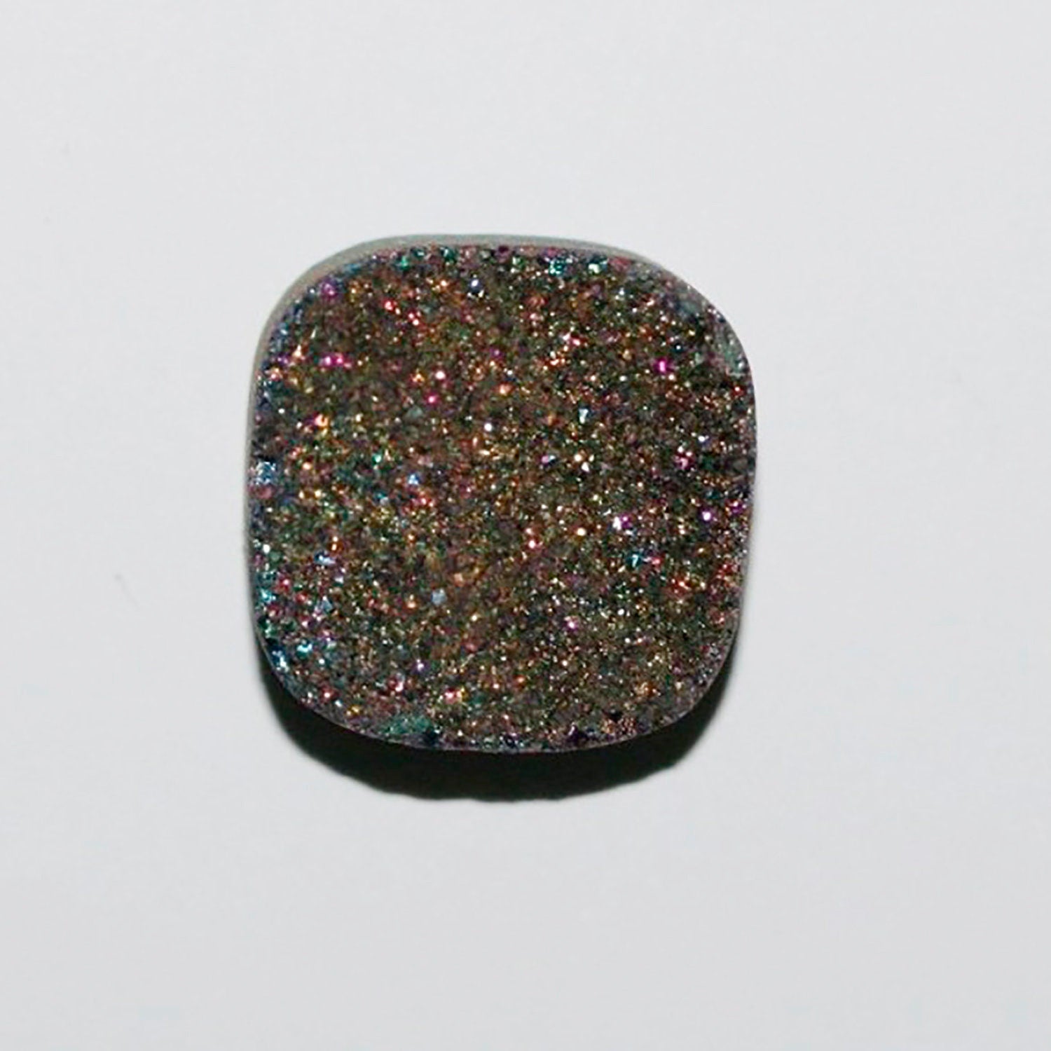 Lote de 24 cabujones cuadrados de ágata drusa dorada (4 unidades) de 17 mm