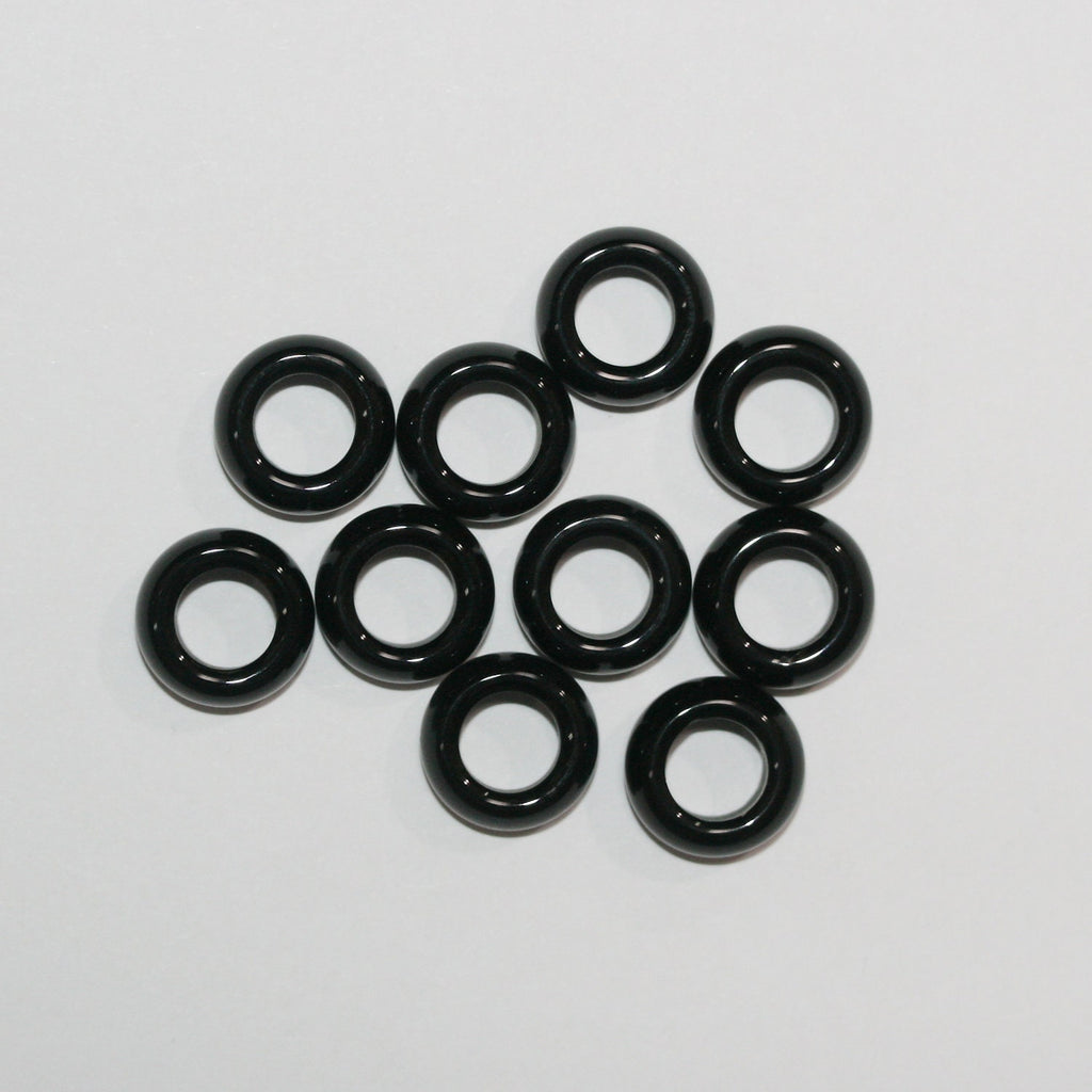 Pendentif créole lisse en onyx 13 x 5 mm - Lot de 10 pièces