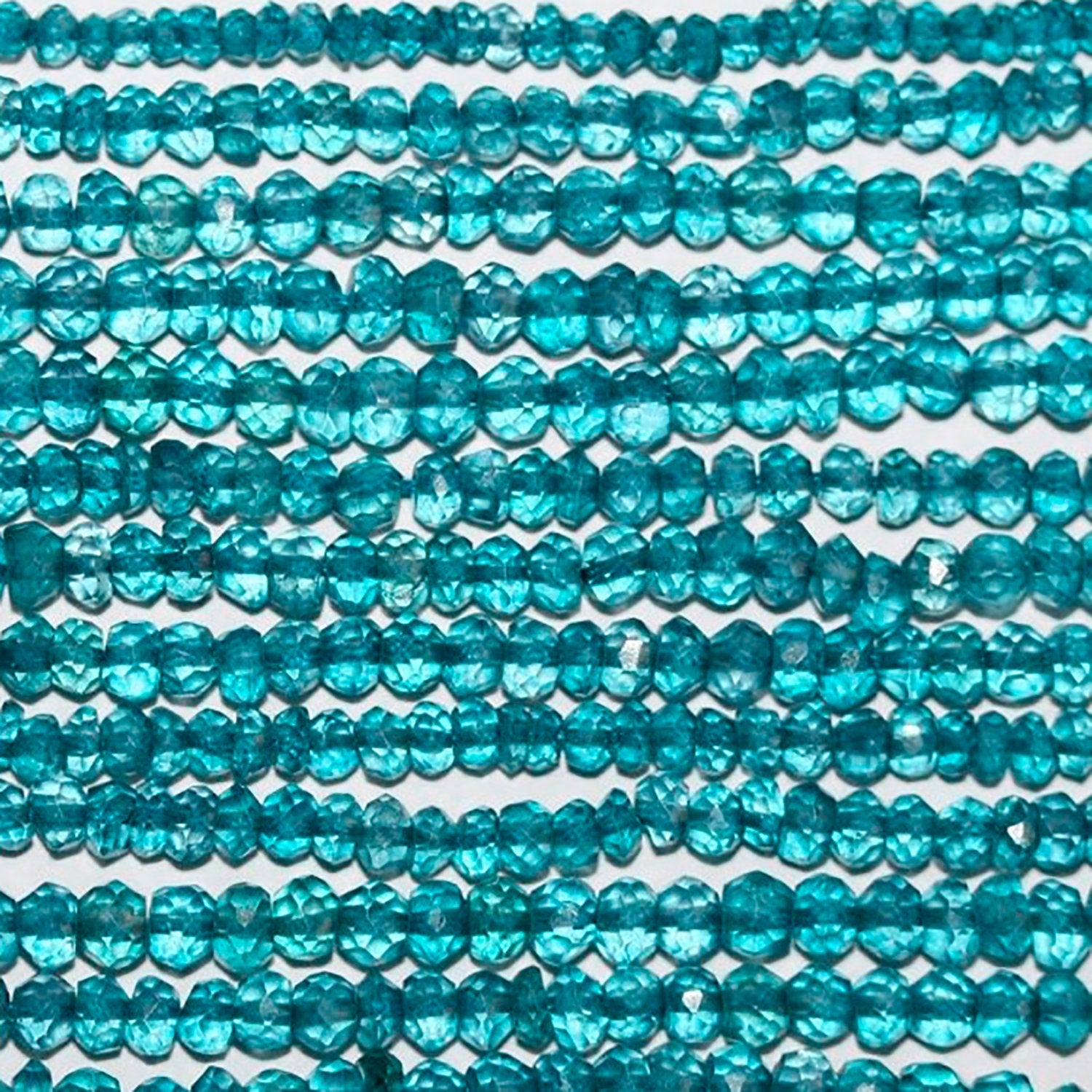 13" St Blue Topaz Faceted Rondelle 3x2mm.-Strand 34cm