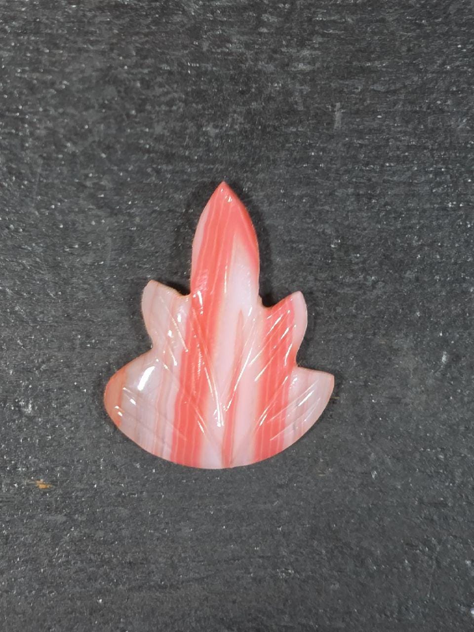 1 Matching Pair Red Agate Leaf (2 Pieces ) 23x18mm