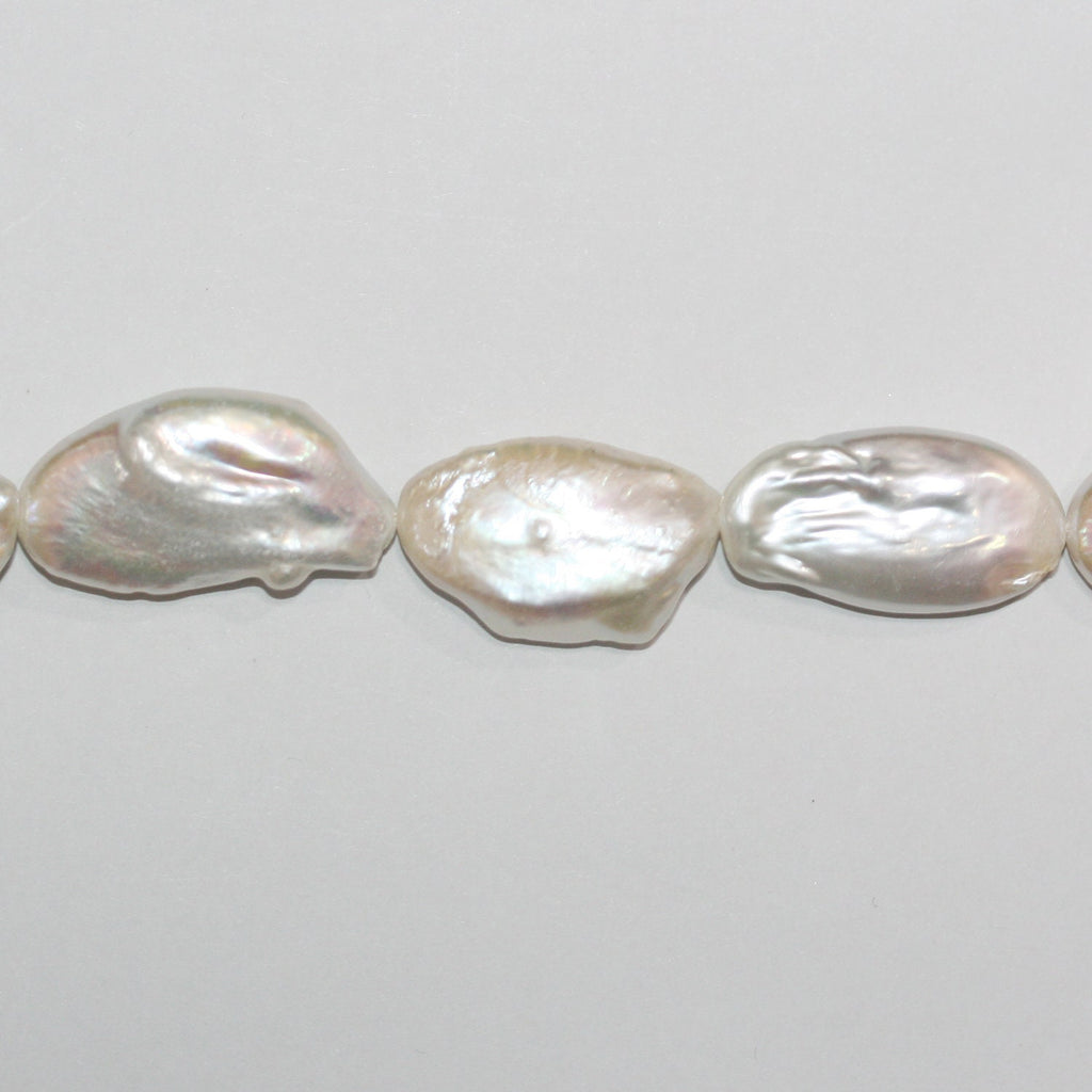 Perles baroques ovales d'eau douce St St 15" (environ 28 x 14 mm) - Longueur du collier : 39 cm - Perles naturelles - Prix de gros