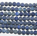 Perles rondes en lapis-lazuli St, finition mate lisse, 4 mm, 15 pouces - Fil de 39 cm.