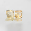 Lote de 2 piezas de citrino facetado cuadrado de 9 mm (2 piezas) - Ref. 649LO