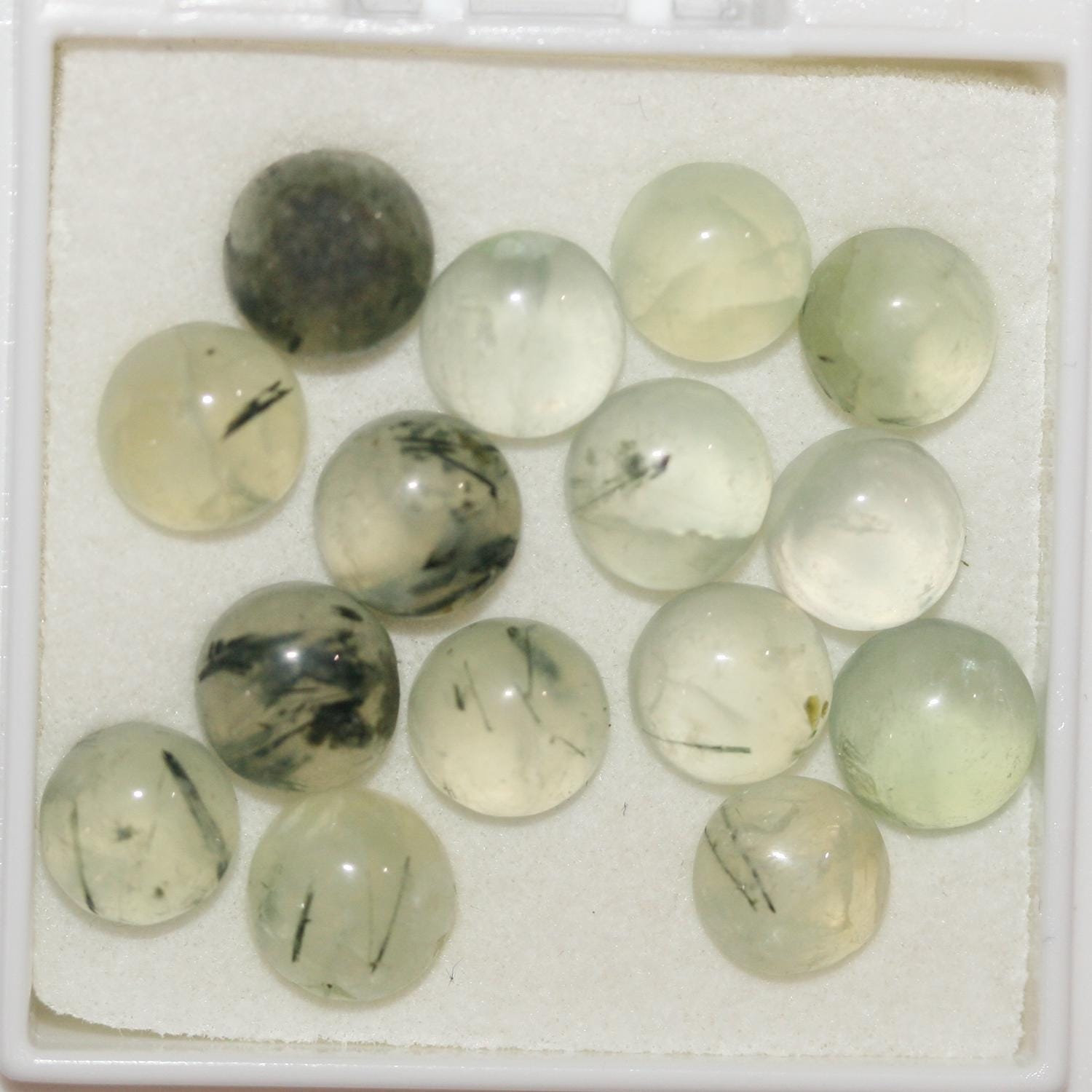 Lot de 15 cabochons ronds en préhnite de 7 mm (15 pièces)