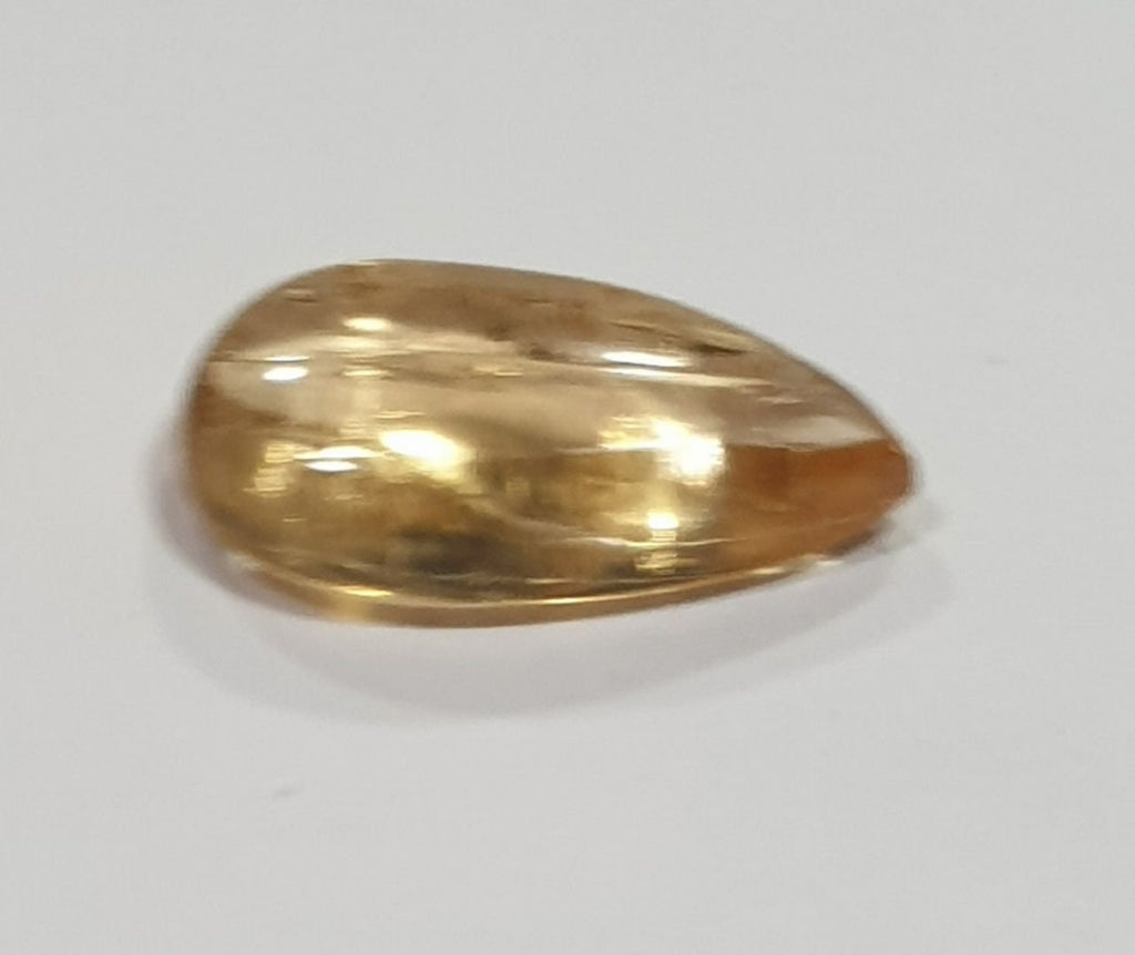 Imperial Topaz Untreated Brazilian  Topaz Pear Cabochon 2.43ct  11.9x6.8mm - Collector Gemstone- Natural Stone- One Of A Kind