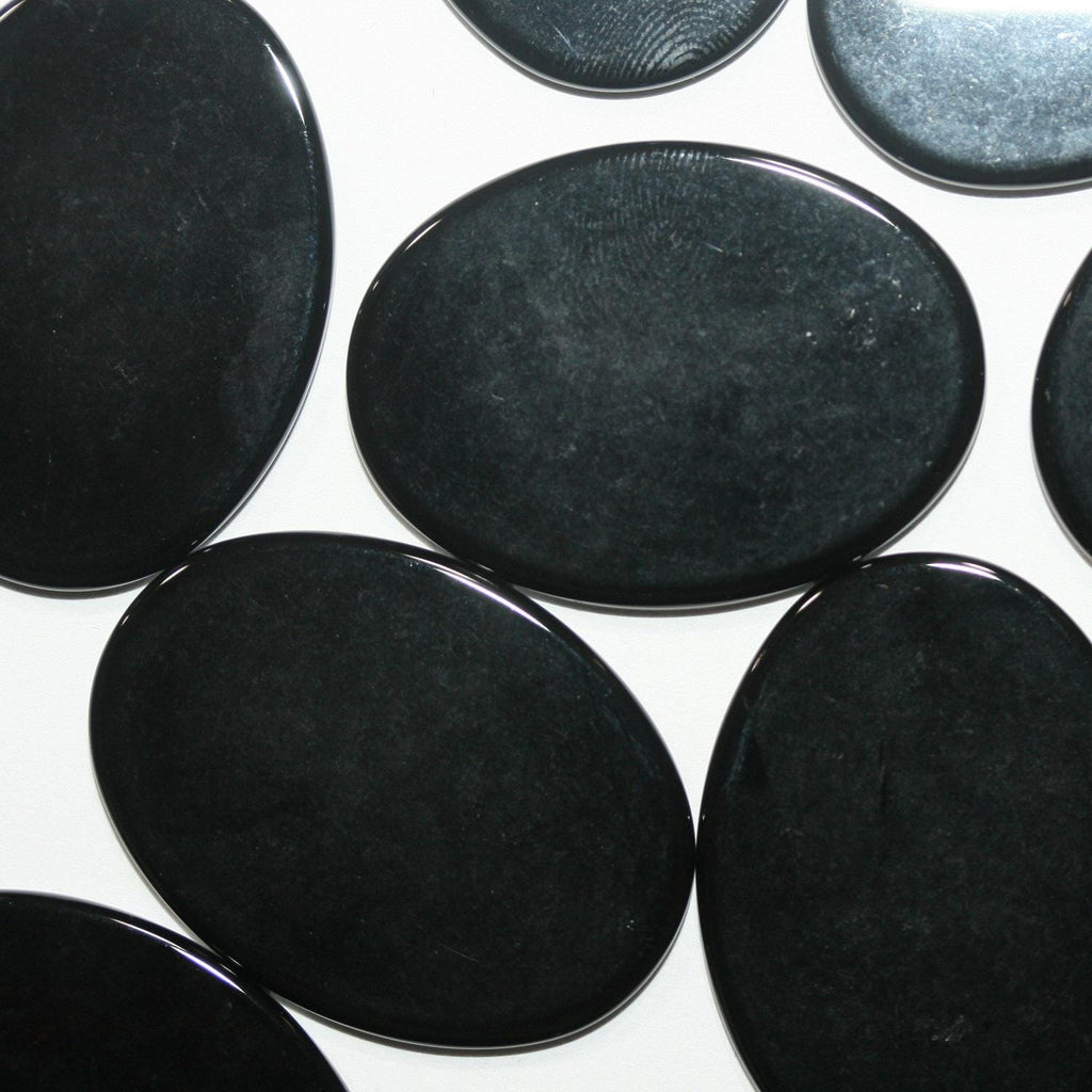 4 pièces de cabochons plats ovales lisses en onyx 30x22x2mm (4 pièces).