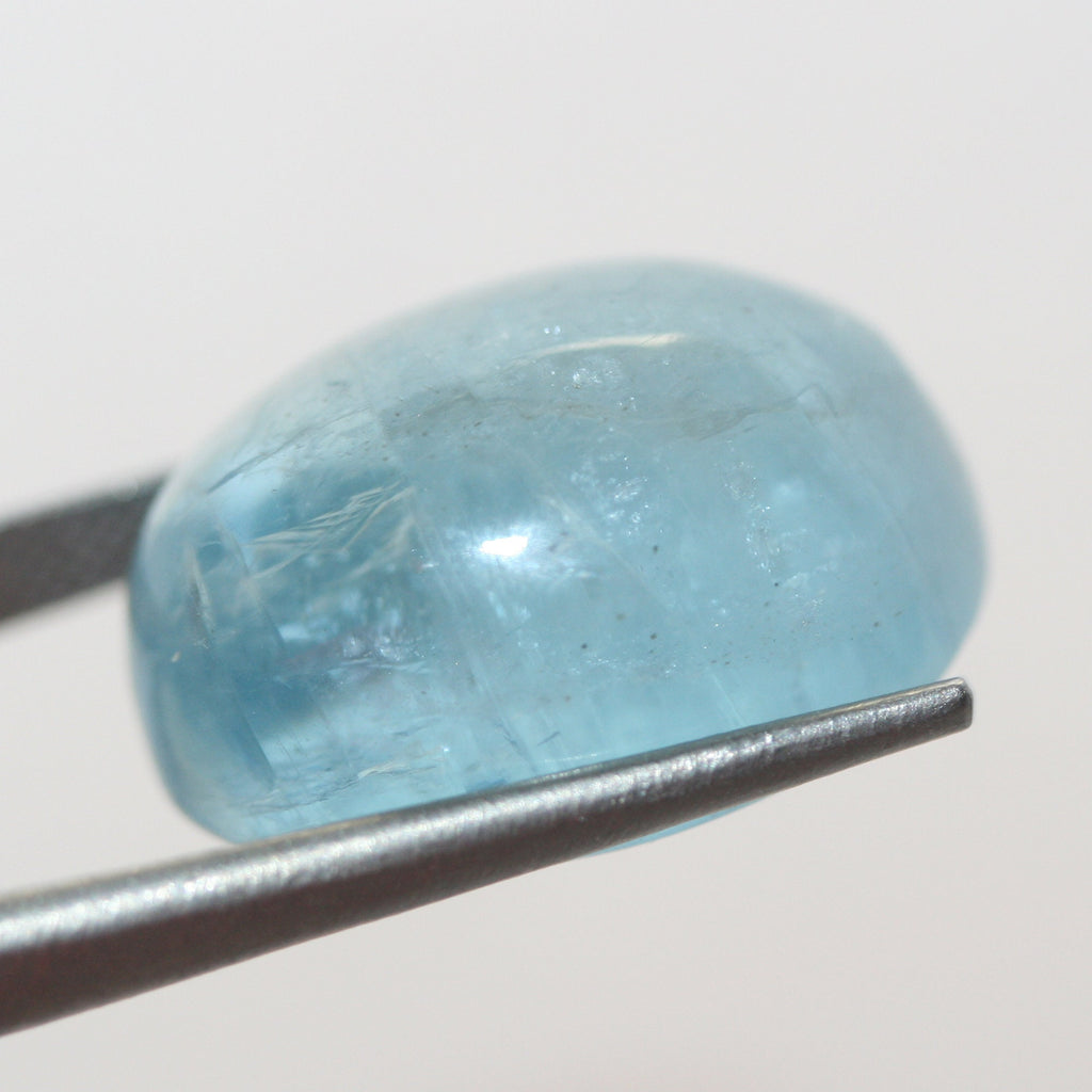 Big Aquamarine Deep Blue Natural Cabochon 25.7ct  21x15.5mm - One Of A kind Gemstone - Wholesale Prices For Gems