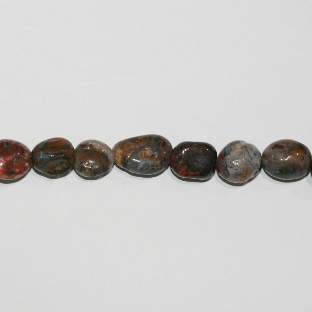 Cuentas de pepitas lisas de St Pietersite de 17", 8-10 mm, tira de 39 cm.