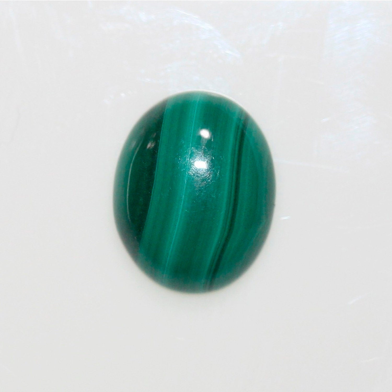 Lote de 8 cabujones ovalados de malaquita (8 piezas) de 8 x 6 mm