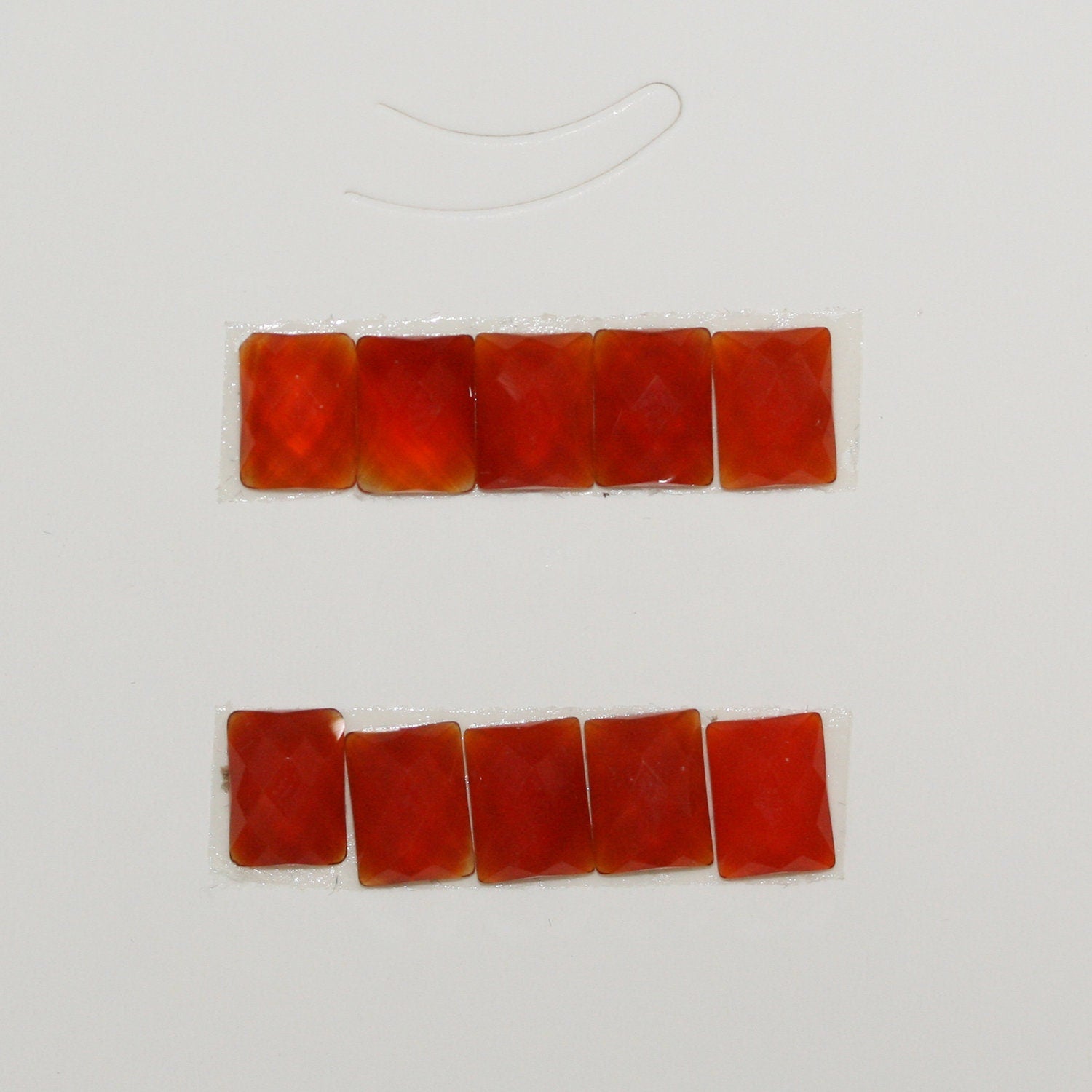 10 Pcs Lot Carnelian Faceted Rectangular Cabochon 8x6mm. (10 pieces)