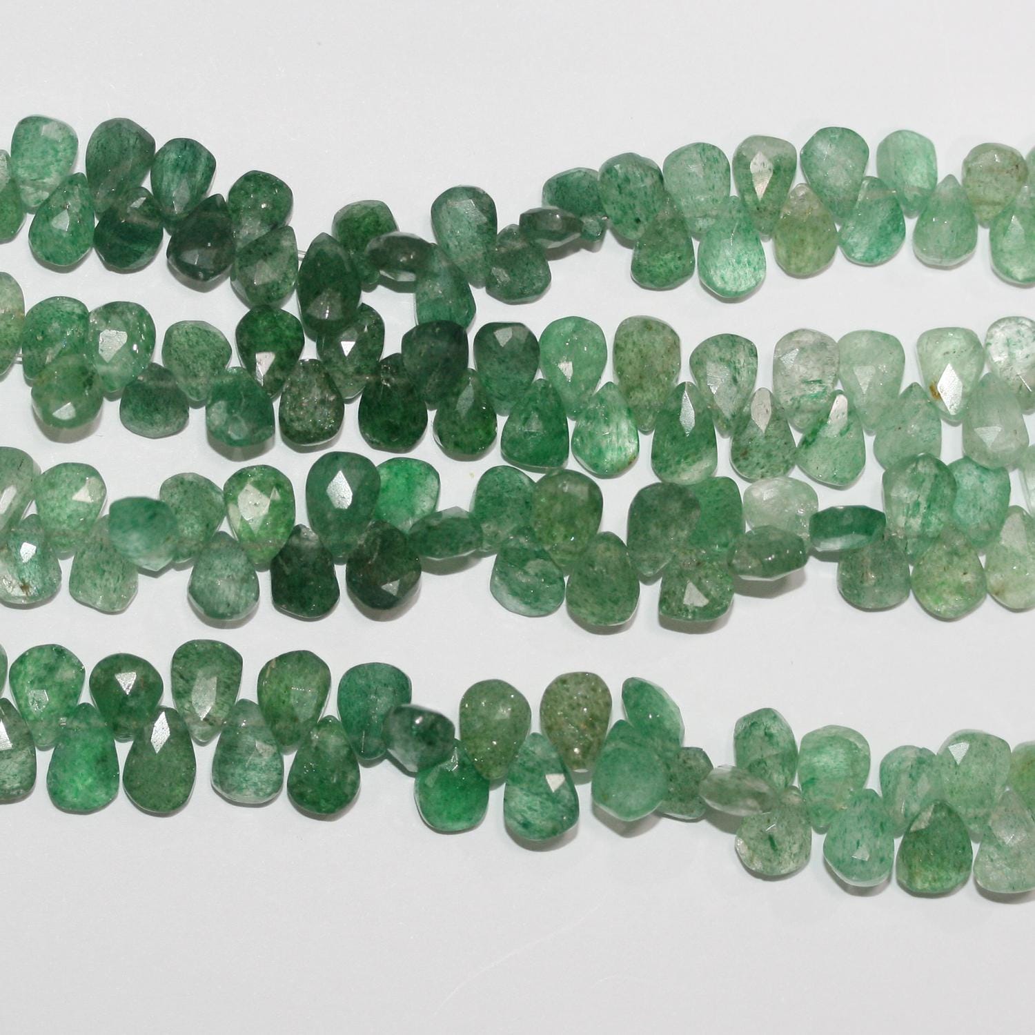 Cuentas de aventurina facetadas de 8" (8 x 6 mm) - Hilo de 20 cm