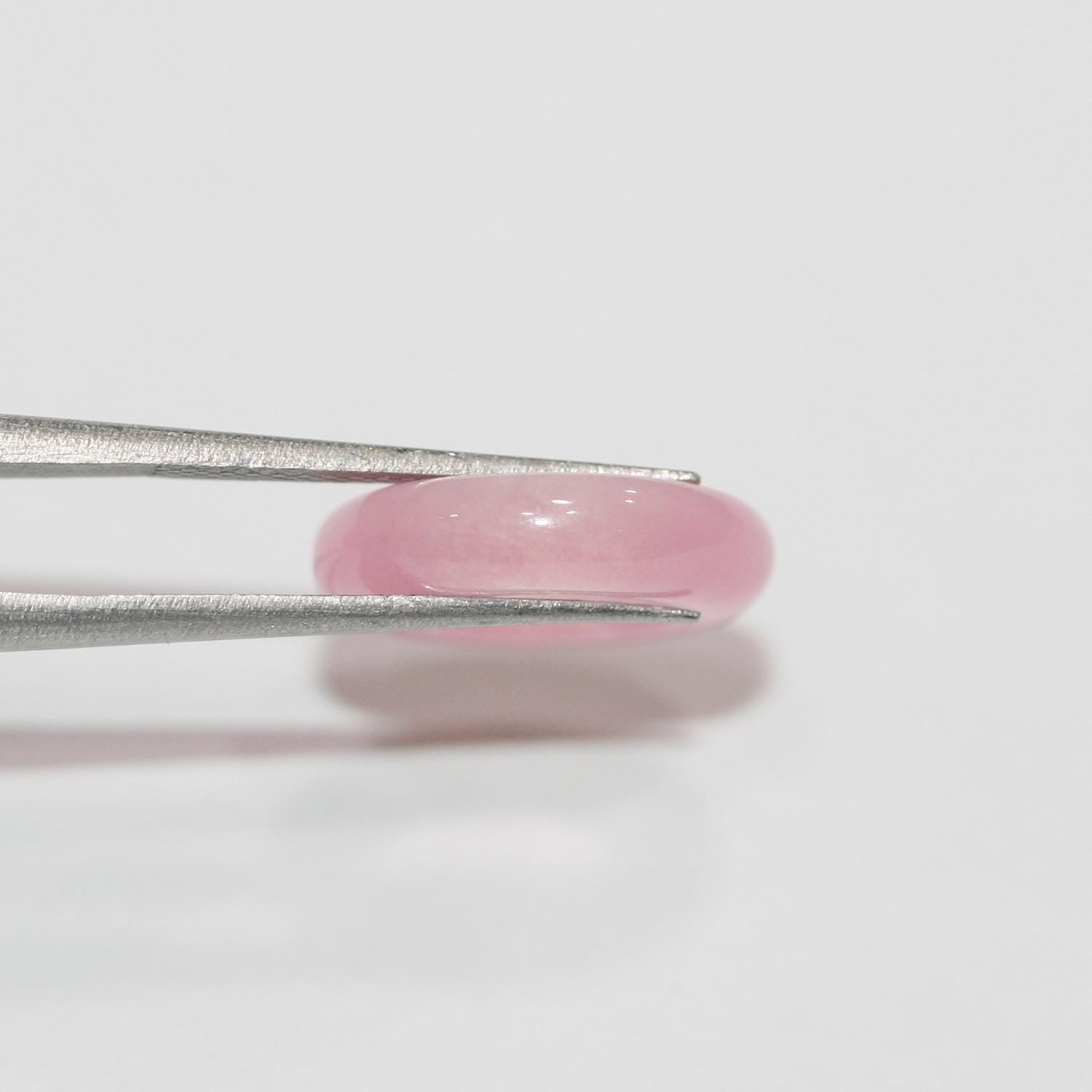 Pendentif créole lisse en quartz rose 15 mm (10 pièces) HAD