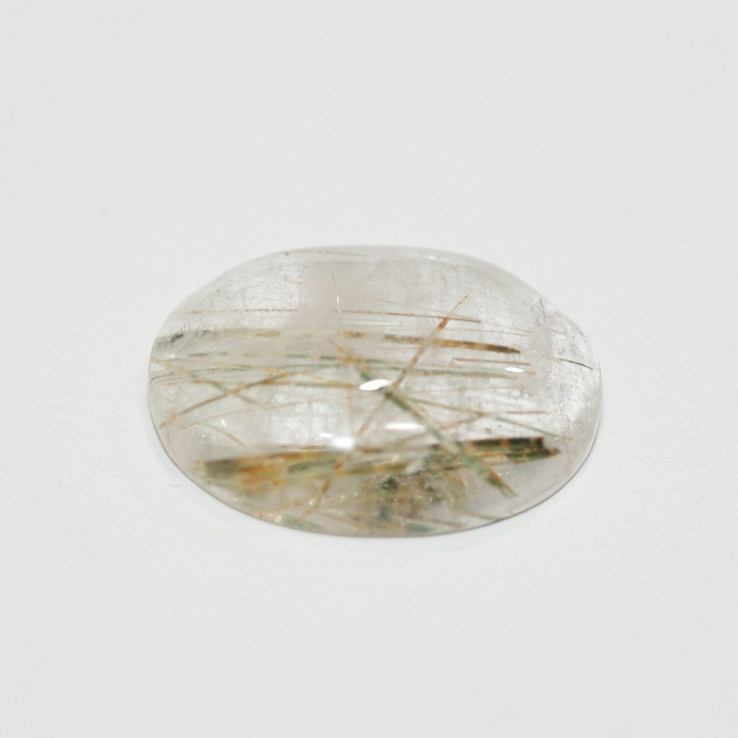 Lote de 2 cabujones ovalados de cuarzo rutilado de 20 x 15 mm. (2 uds.)