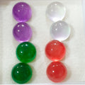 Lote de 8 cabujones redondos de jade multicolor de 8 mm (8 unidades)