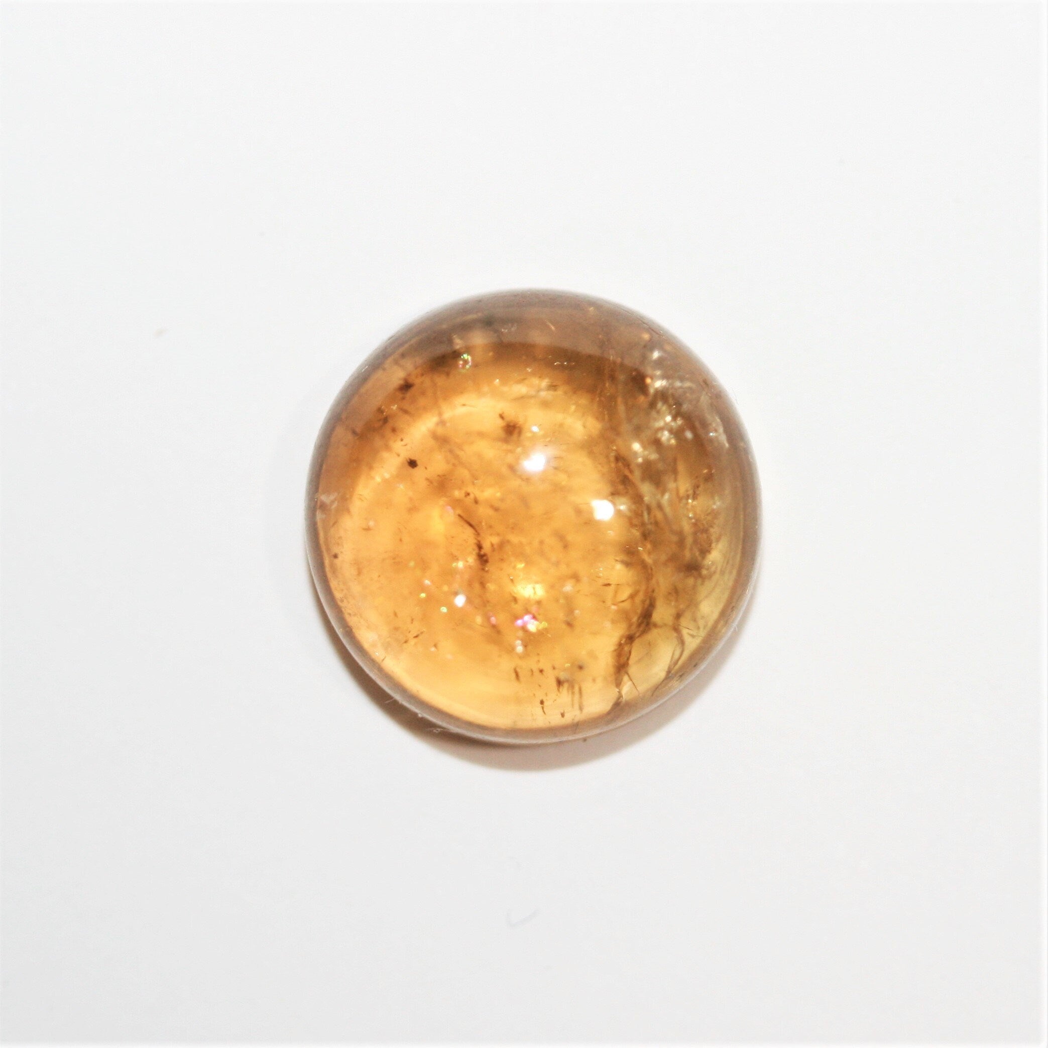 Yellow Tourmaline Smooth Round Cabochon 14.3mm. (12.51ct.)