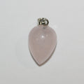Pendentif goutte lisse en quartz rose 22x16mm.