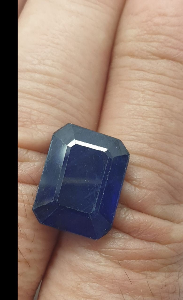 Blue Sapphire Octagon 15x11.5mm 12.58ct t-Deep Color Cut Stones and Cabochons Wholesale