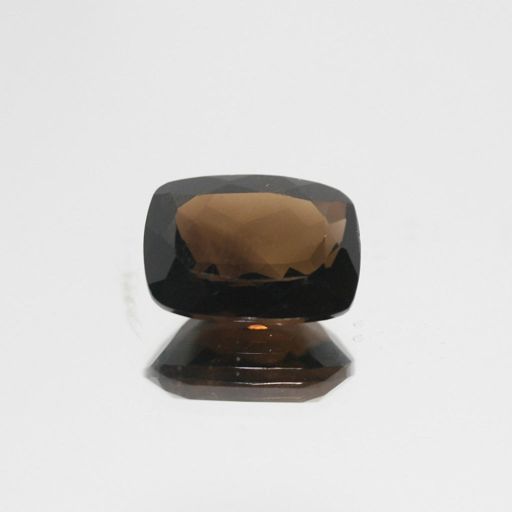 Lot de 4 pièces de quartz fumé facetté rectangulaire 14x10mm.