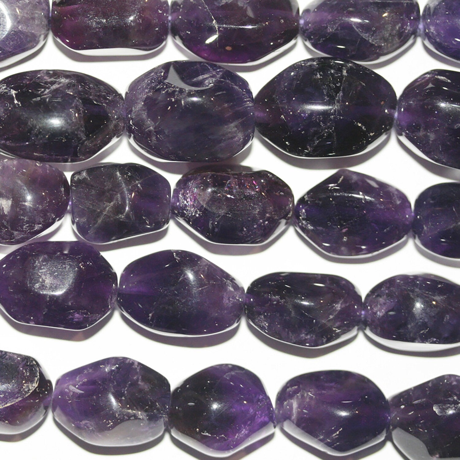 14" St Amethyst Faceted Nugget Beads 16x12mm.Approx.-Strand 38cm