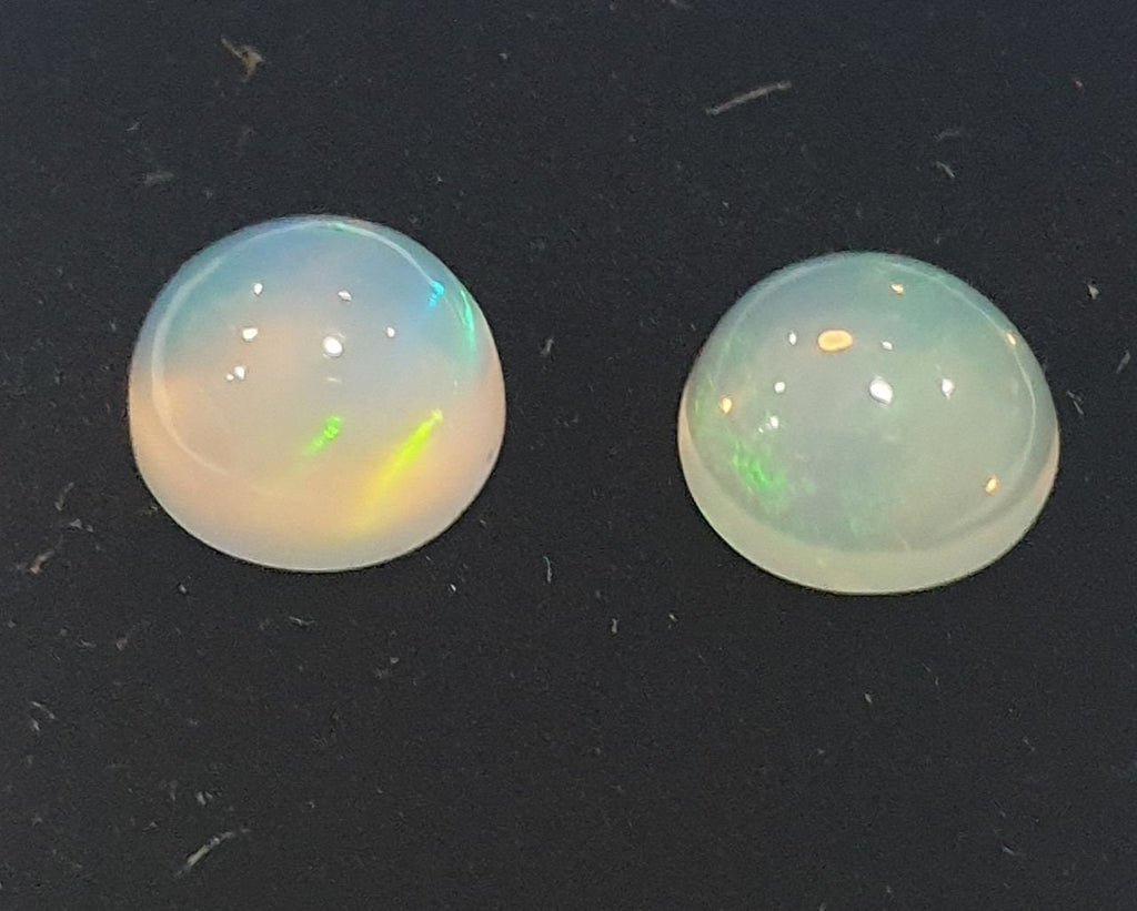 Ethiopian Opal Pair Round Cabochon 7mm. (2pcs)