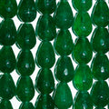 Cuentas de jade verde facetadas de 16" (14 x 10 mm) - Hilo de 40 cm