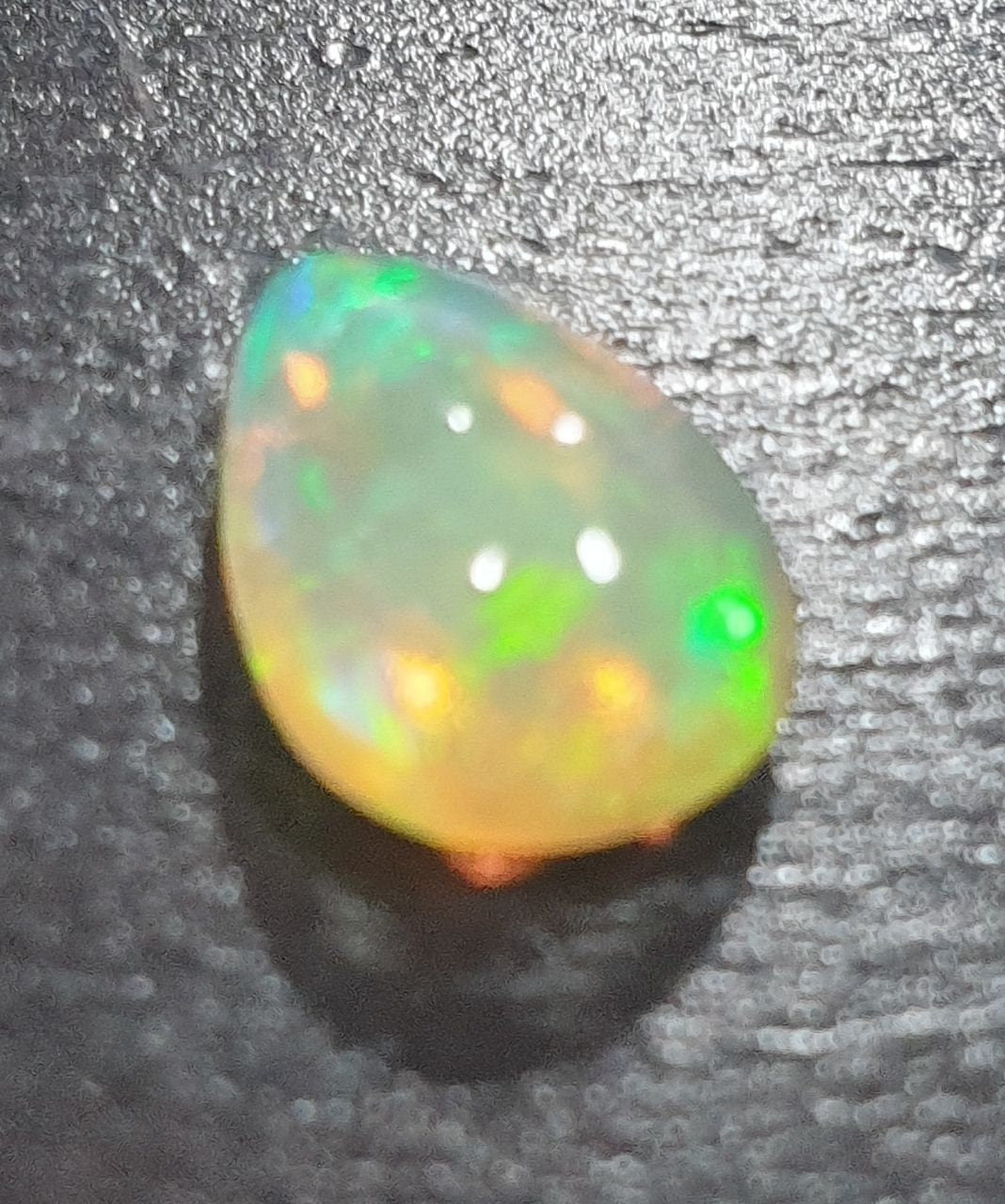 Lots Of Fire 1 Pc Wello Ethiopian Opal  Drop Cabochon 10x7mm. (1.25ct)  -Gemstone Parcels-Loose Stones Wholesale Price