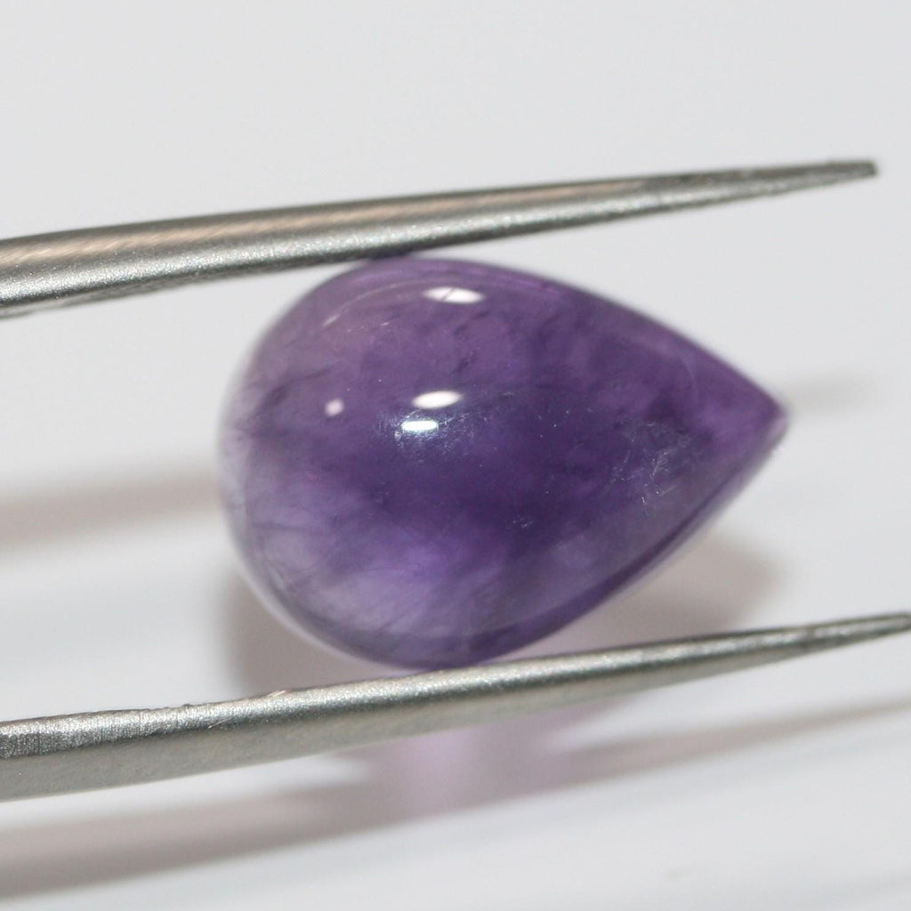 Lote de 4 cabujones de amatista lisos de 14 x 10 mm. (4 piezas)