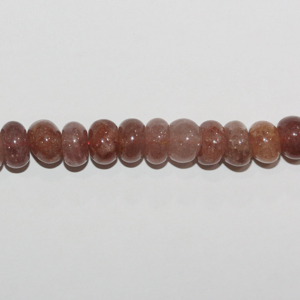 Perles rondelles lisses et irrégulières en quartz cerise St, 10 x 6 mm, 15 pouces (environ). Longueur du fil : 39 cm.