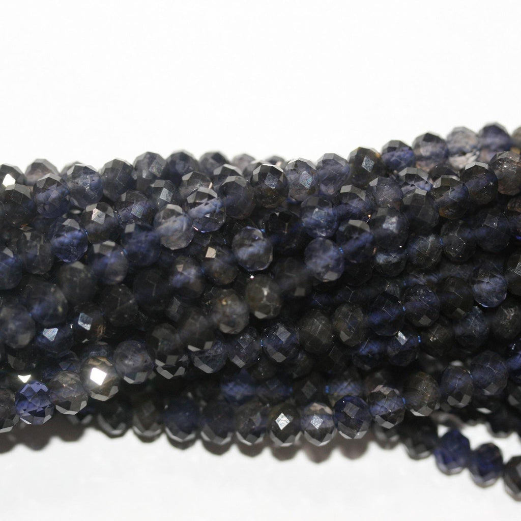 Perles rondelles à facettes en st iolite 15" 6x4mm.- Brin 39cm.